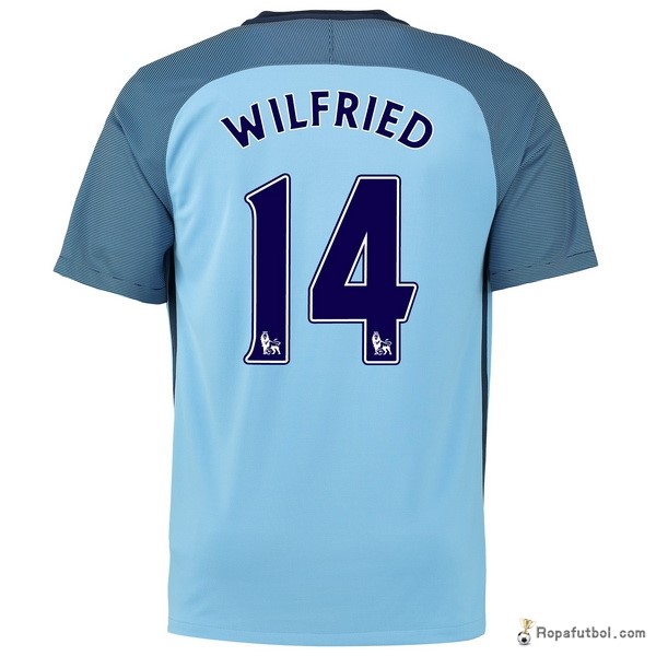 Camiseta Manchester City Replica Primera Ropa Wilfried 2016/17 Azul